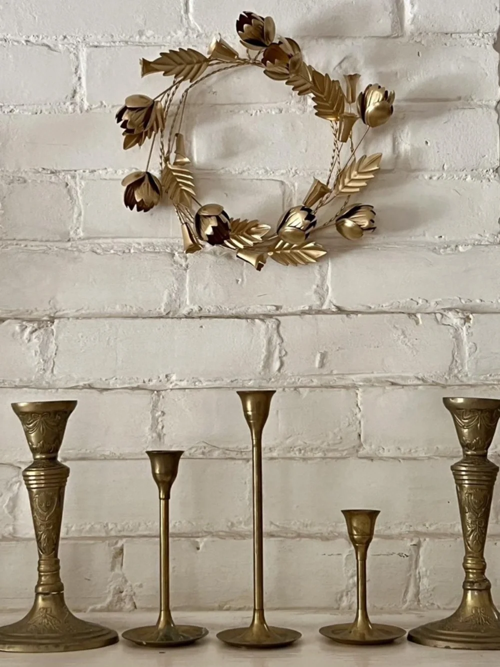 Gold Floral and Bell Metal Botanical Garland - Threshold™